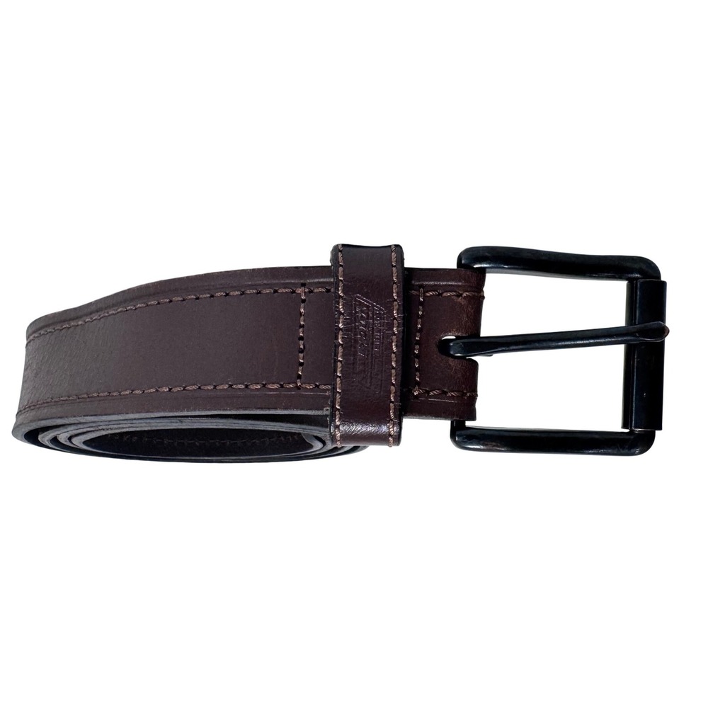 Dickies Mens Brown Leather Belt Matte Black Buckle 46-48 Gorpcore Utility Rugged